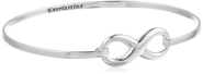 Sterling Silver Catch Infinity Symbol and "Everlasting" Engraved Inside Bangle Bracelet, 8"