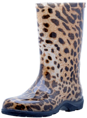 womens leopard print rain boots
