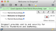 Enigmail: A simple interface for OpenPGP email security