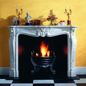 Marble & Limestone Mantel with Versailles Louis XV