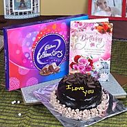 Chocolate Cake and Celebration Pack with Birthday Greeting Card