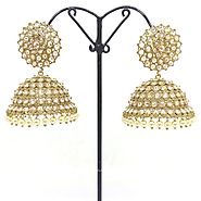 Indian Bollywood Fashion Style Traditional Indian Wedding Style Mehndi Plated Earings - RunwayFashions