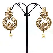 Indian Bollywood Fashion Style Traditional Indian Wedding Style Fashionable Mehndi Plated Earings - RunwayFashions