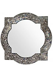 Andalusian Quatrefoil Silver Mosaic Mirror From DecorShore