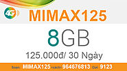 Đăng ký gói Mimax125 Viettel ưu đãi 8GB Data giá chỉ 125.000đ/tháng