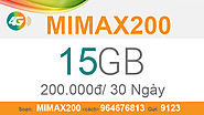 Đăng ký gói Mimax200 Viettel ưu đãi 15GB Data giá chỉ 200.000đ/tháng