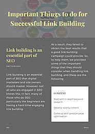 Important Things to do for Successful Link Building by amy - Issuu