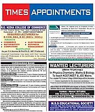 Times of India Recruitment Ads Booking Online | Newspaper Advertising Encyclopedia