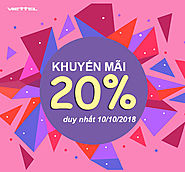 Viettel khuyến mãi tặng 20% giá trị thẻ nạp duy nhất ngày 10/10/2018