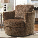 Swivel Patterned Accent Chair, Leopard