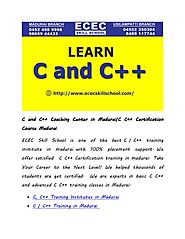 C and c++ coaching center in madurai c c++ certification course madurai