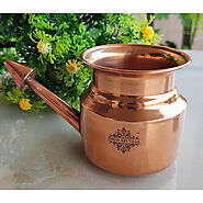 Buy Handmade Copper Netipot/ Ramjhara used to Worship God Online - Indian Art Villa