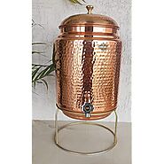 Pure Copper Hammered Design Joint Free Water Pot