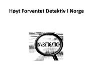 Høyt Forventet Detektiv I Norge