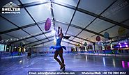Clear Span Frame Tent to Create Indoor Ice Skating & Hockey Rink