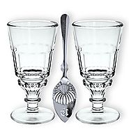 Absinthe Original Traditional Absinthe Accessory Set of 2x Absinthe Glasses & 2x Spoons