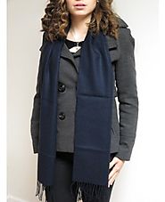 Navy Winter Cashmere Scarf Warm Unisex Scarves Gift | Yours Elegantly