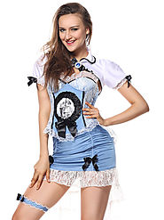 Halloween Costume Alice In Wonderland Blue Sheath Dresses Outfit - Milanoo.com