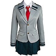 Valecos Cosplay Boku No Hero Academia My Hero Academia Ochako/Tsuyu Blazer Costume School Uniform (Small)