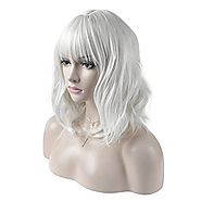 DAOTS 14 Inches Curly Wig silver