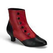 Pleaser Bordello by Women's Flora-1023 Boot,Red-Black Polyurethane,10 M US