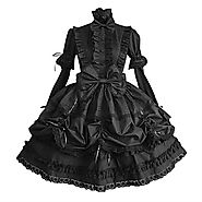 Gothic Lolita Dress Punk Women's Dress Cosplay Black Puff / Balloon Sleeve Long Sleeve Medium Length 243134 2018 – £6...