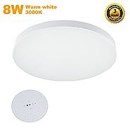 S&G® 9.6-Inch LED Ceiling Lights 8w 3000k(Warm White) 650-750lm Flush Mount Bedroom Ceiling Lights Dining Room Lighti...