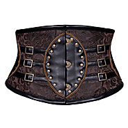 Sanaa Steampunk Corset Belt Coffee Black