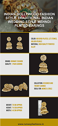 Indian Wedding Style Fashion Jewellery Beautiful Earrings
