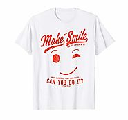 Make Me Smile Standard White T-Shirt for Men (red print)