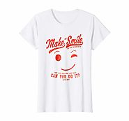 Make Me Smile Standard White T-Shirt for Women (red print)