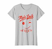 Make Me Smile Standard Silver T-Shirt for Women (red print)