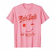 Make Me Smile Standard Pink T-Shirt for Men (red print)