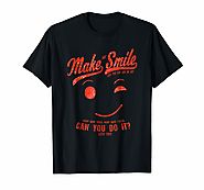 Make Me Smile Standard Black T-Shirt for Men (red print)