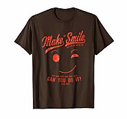 Make Me Smile Standard Brown T-Shirt for Men (red print)