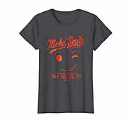 Make Me Smile Standard Dark Heather T-Shirt for Women (red print)
