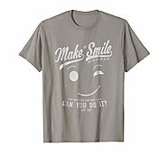 Make Me Smile Standard Slate T-Shirt for Men (silver print)