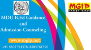 Gather information on MDU B.Ed guidance and counseling in Delhi