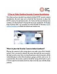 What are the 5 Tips to Make Outdoor Security Camera Installations?