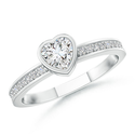 Heart Diamond and Round Diamond Accent Ring | Angara.com