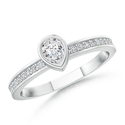 Pear Diamond and Round Diamond Accent Ring | Angara.com