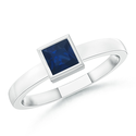 Square Blue Sapphire Ring | Angara.com