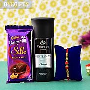 Buy / Send Beautiful Rakhi With Deo And Chocolate For BrotherOnline - OyeGifts