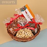 Buy Pearl Rakhi N Dry Fruits Basket Rakhi Online - OyeGifts