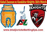 Kabul Zwanan vs Kandahar Knights 16 Match Prediction - Afghanistan Premier League 2018