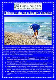 Things to do on a Beach Vacation