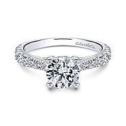 Avery | 14k White Gold Round Straight Diamond Engagement Ring
