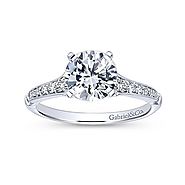 Hollis | 14k White Gold Round Straight Diamond Engagement Ring - The Jewelry Shop