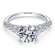Reed | 14k White Gold Round Straight Diamond Engagement Ring
