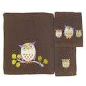 Allure Home Creations Awesome Owls 100-Percent Cotton 3-Piece Towel Set